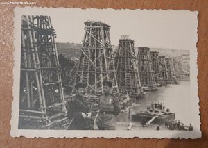 Военные, мост через Зап.Двину, Крустпилс, 1944, Латвия