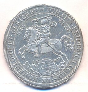 Талер 1696 г. - Иоганн Фридрих I . - Гогенлоэ-Нойенштайн-Ори