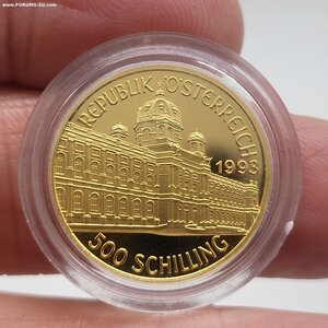 Австрия. 500 шиллингов 1993 г. Золото. 8 гр 0.986 гр